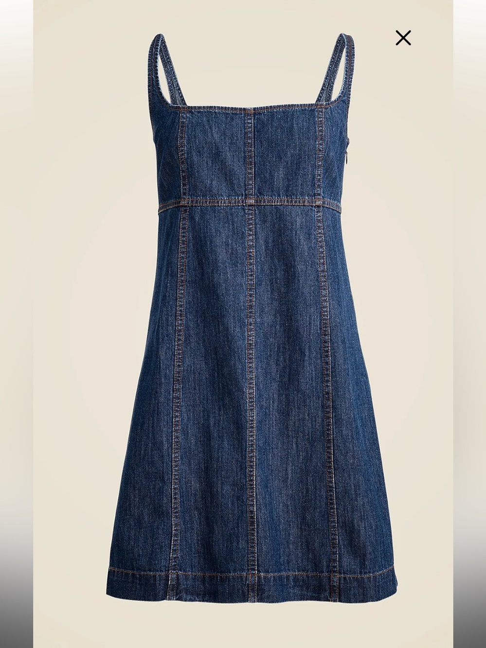 Seamed mini dress in chambray
